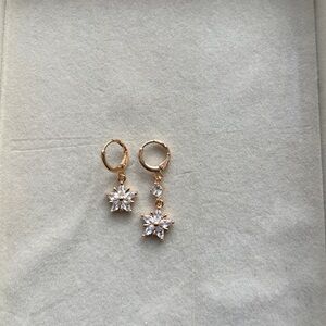 Gold Plated Floral star Earrings